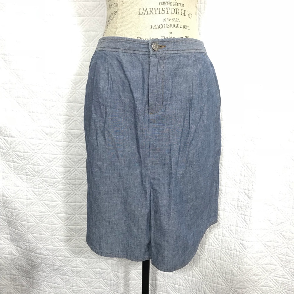 Banana Republic Chambray Shirttail Pencil Skirt 4
